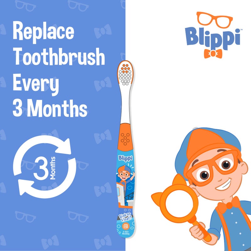 Brush Buddies Blippi Kids Toothbrushes, Manual Toothbrushes for Kids, Toothbrush for Toddlers 2-4 Years, Blippi Childrens Toothbrush, Soft Toothbrushes, 6PK - Image 5